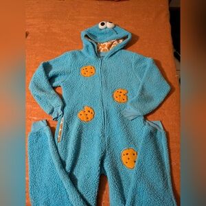 Sesame Street Turquoise Cookie Monster Footie